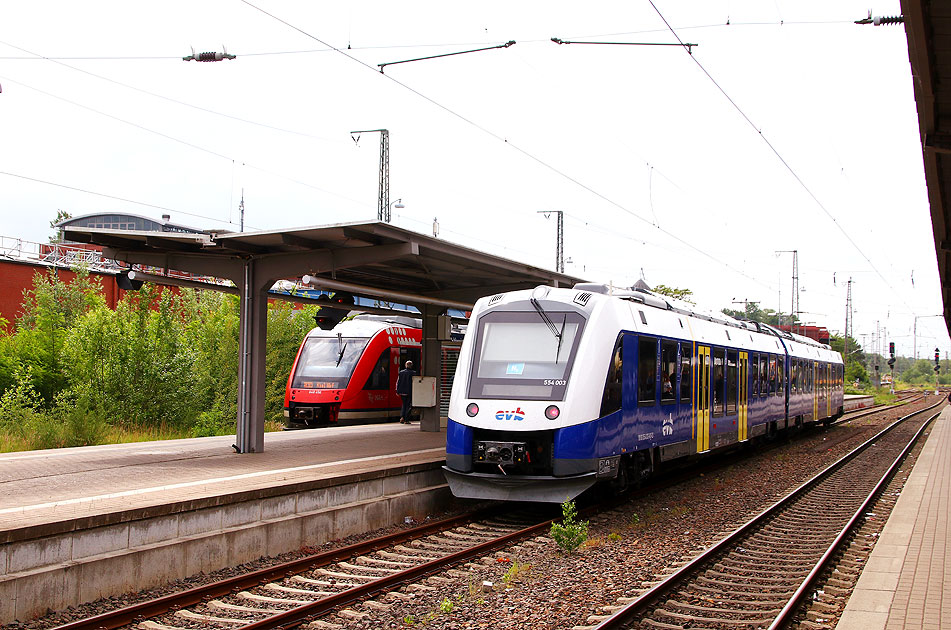 Wasserstoffzug / Brennstoffzellenzug von Alstom im Bahnhof Lüneburg