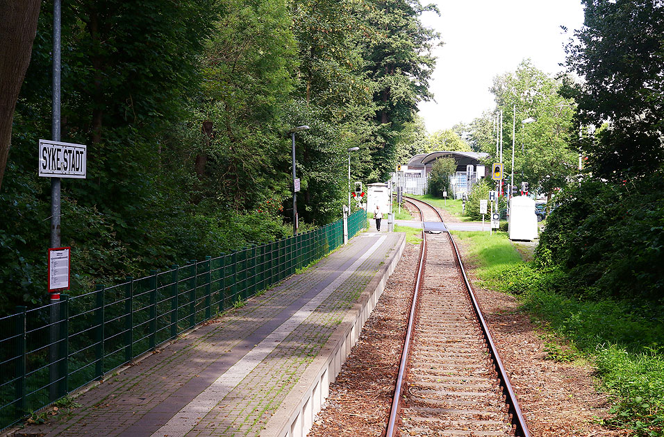 Der Bahnhof Syke Stadt an der Strecke von Syke über Bruchhausen-Vilsen nach Eystrup