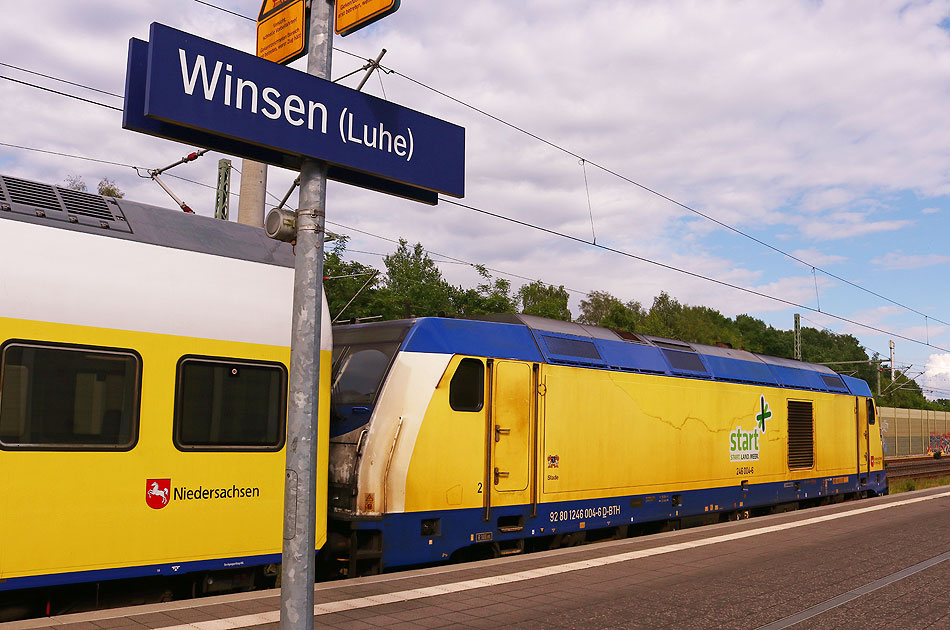Start Ersatzzug für den Metronom im Bahnhof Winsen
