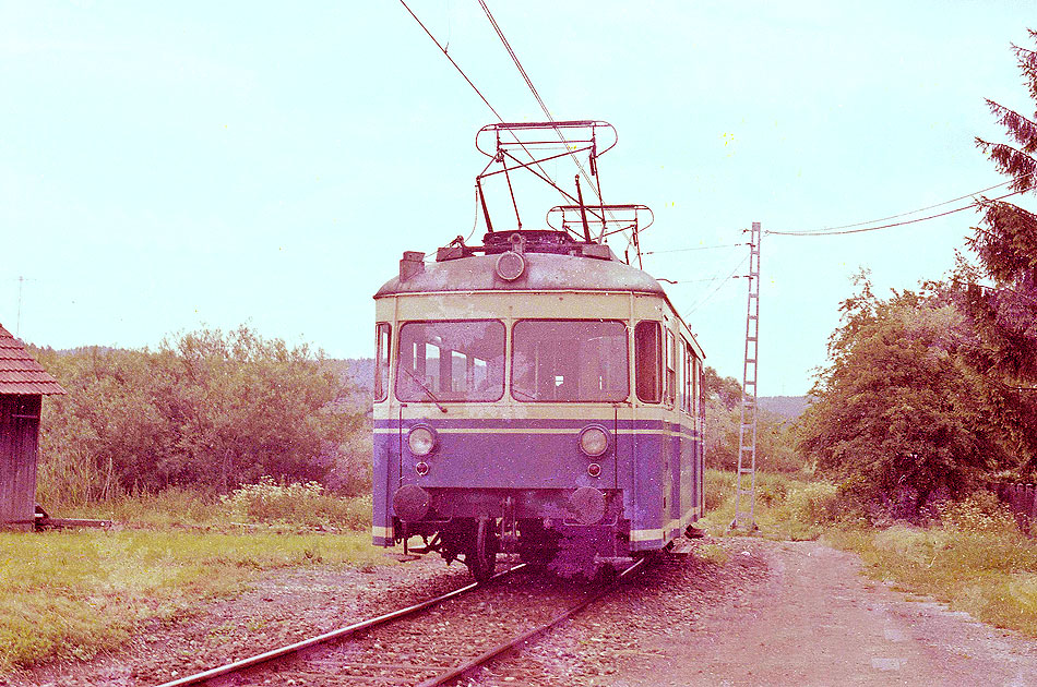 Der T5 der Trossinger Eisenbahn in Trossingen Bahnhof