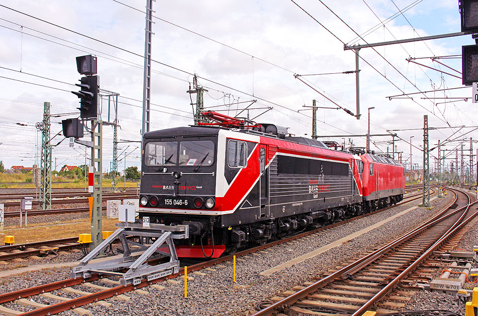 Eine Lok der Baureihe 155 in Leipzig Hbf