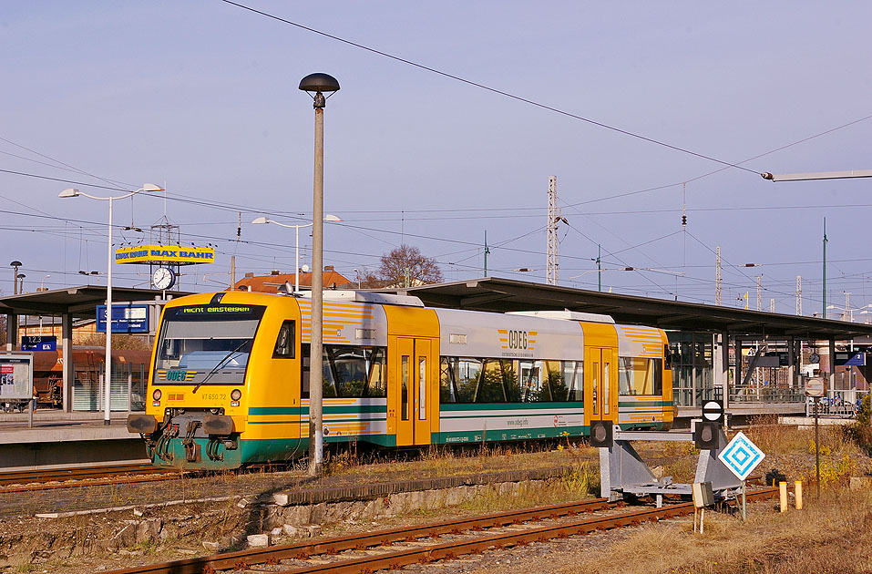 Ein ODEG Regio Shuttle von Stadler in Eberswalde Hbf