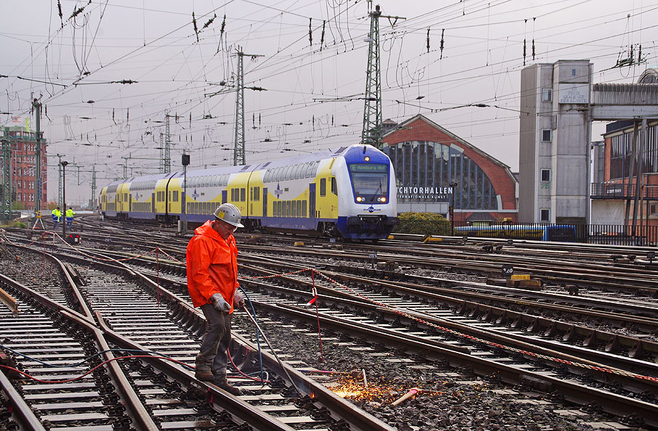 Gleisbauarbeiten in Hamburg Hbf