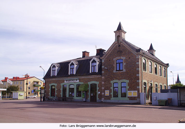 Der Bahnhof Borgholm auf der Insel Öland in Schweden