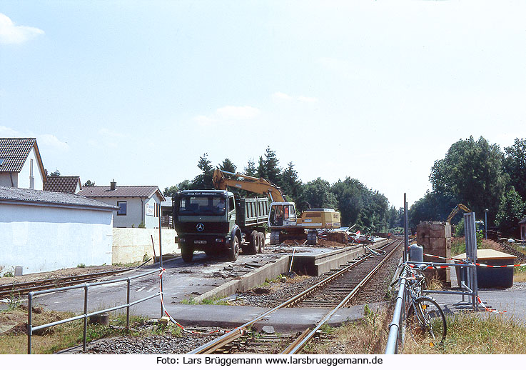 Der Bahnhof Quickborn während der Umbauphase