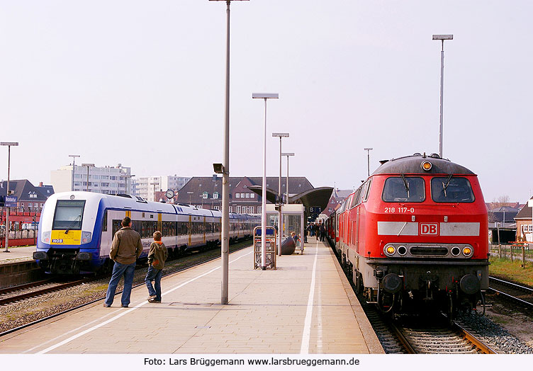 Die DB Baureihe 218 im Bahnhof Westerland auf Sylt