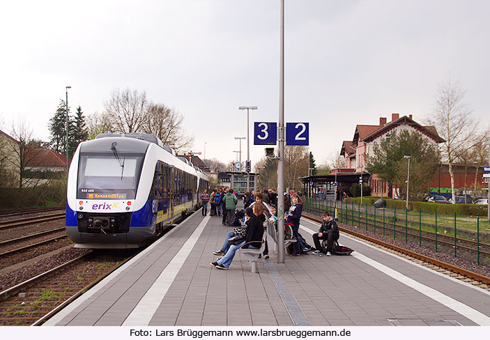 Foto Erixx Lint-Triebwagen im Bahnhof Walsrode an der Heidebahn