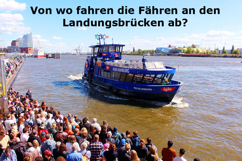 Die HADAG F&auml;hre Wilhelmsburg an den St. Pauli Landungsbr&uuml;cken in Hamburg