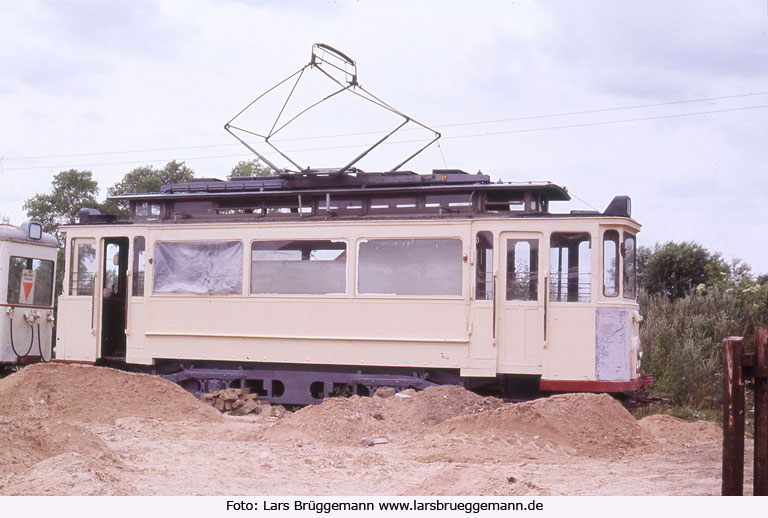 Der Wagen 140 der Straßenbahn in Kiel - vormals Schleifwagen 351