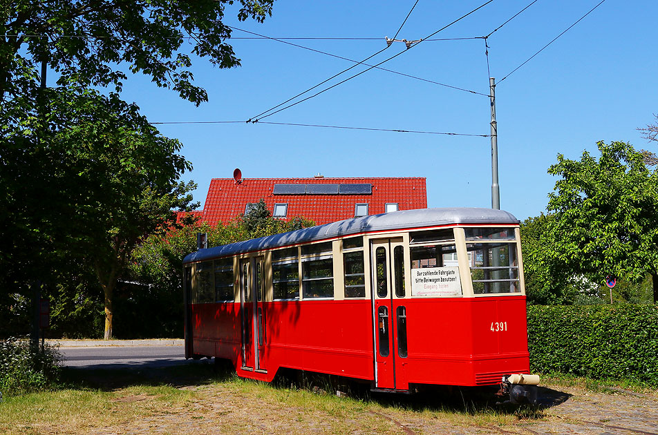 Ein V7BE der Hamburger Straßenbahn am Schönberger Strand