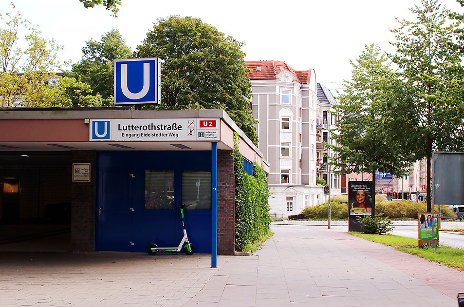 Die U-Bahn-Haltestelle Lutterothstraße in Hamburg