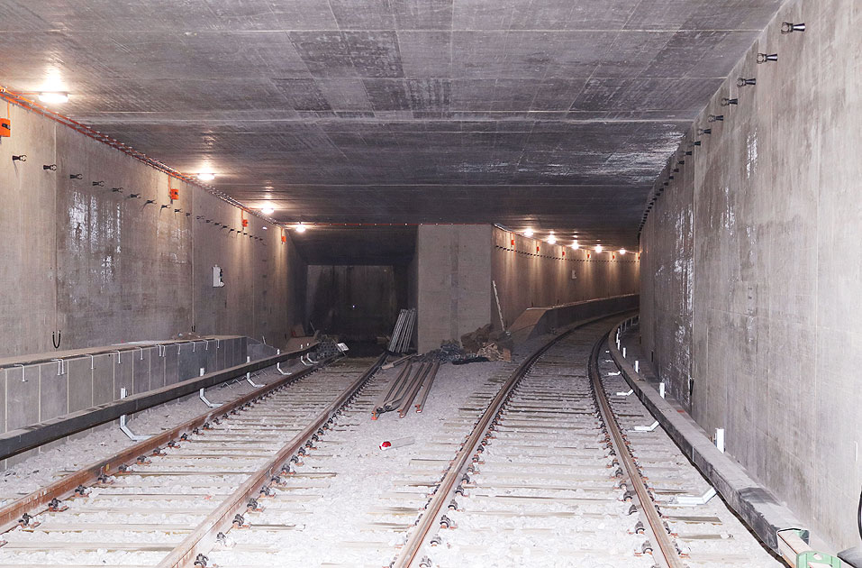 Der U-Bahn-Tunnel am Bahnhof Horner Rennbahn in Hamburg