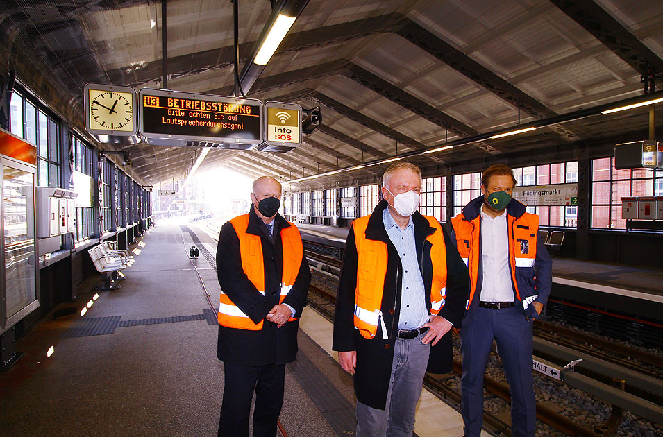 Zum Ende der Sanierung der U-Bahn Haltestelle Rödingsmarkt mit Anjes Tjarks