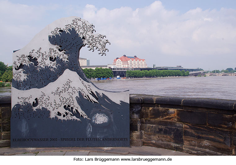 Dresden Augustusbrücke Hochwasser Elbe