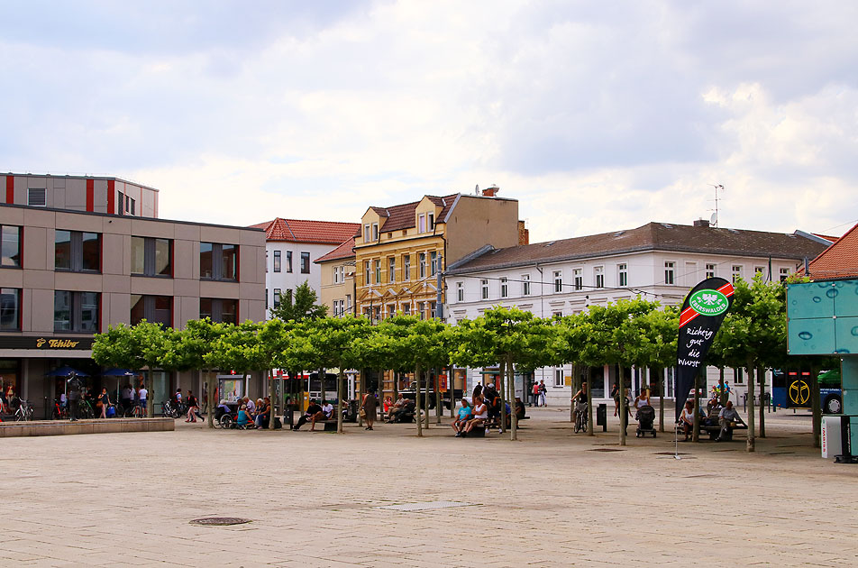 Der Marktplatz "Am Markt" in der Innenstadt von Eberswalde