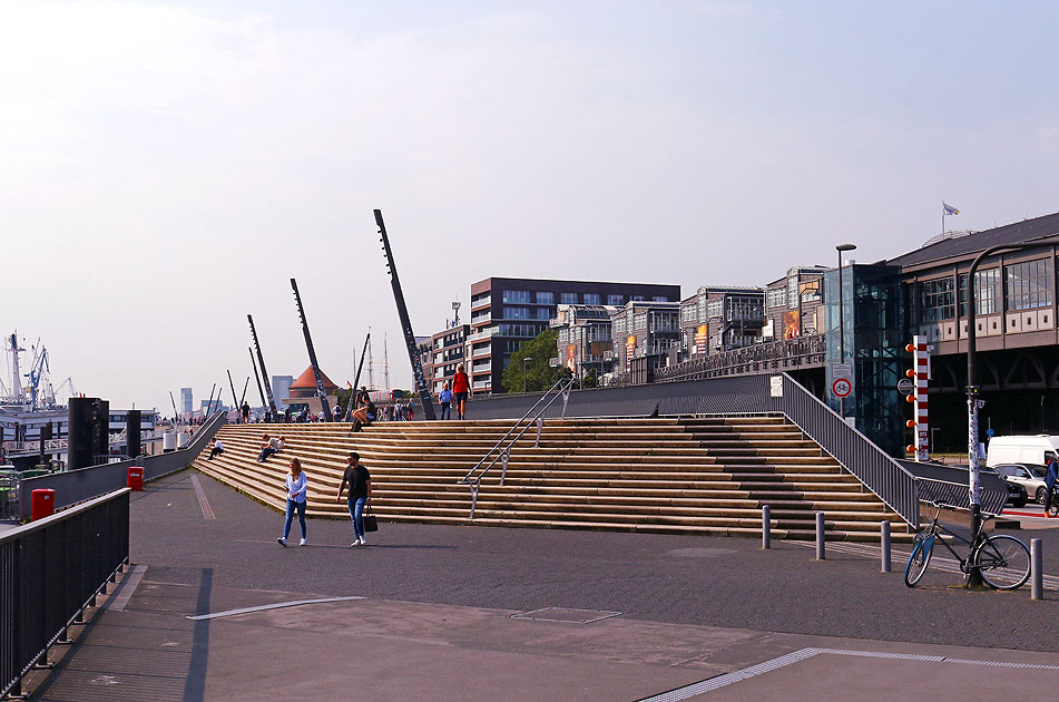 Die Jan-Fedder-Promenade in Hamburg an der Elbe