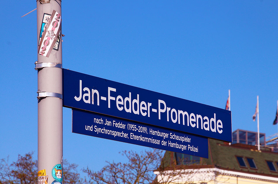 Die Jan-Fedder-Promenade in Hamburg