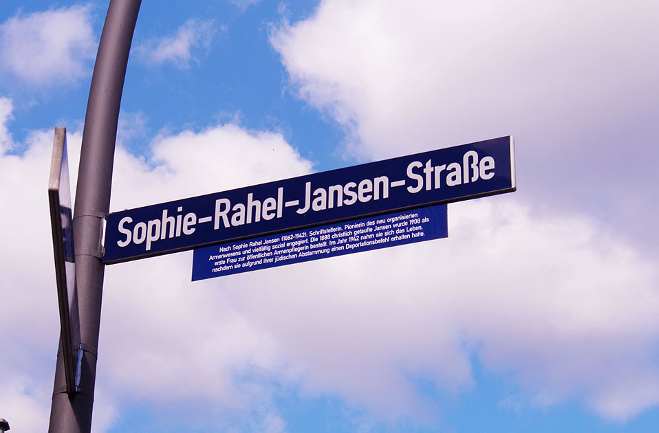 Ein Straßenschild der Sophie-Rahel-Jansen-Straße in Hamburg-Nienstedten
