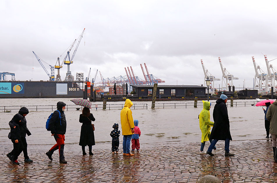 Sturmflut auf dem Hamburger Fischmarkt